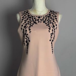 Calvin Klein pink dress with black floral beads pattern